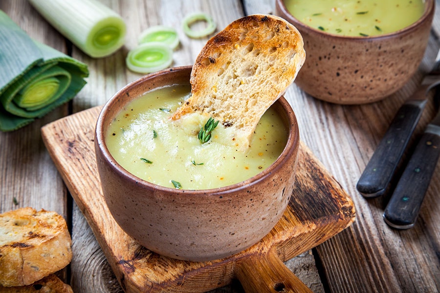 Potage de poireaux et pommes de terre